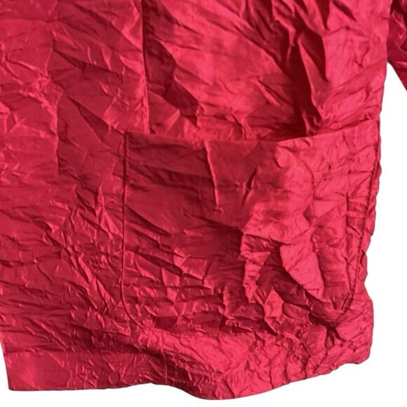 Chicos Jacket Pink Crinkled Open Front Lightweight Size .5 (6) Pockets - Picture 6 of 11